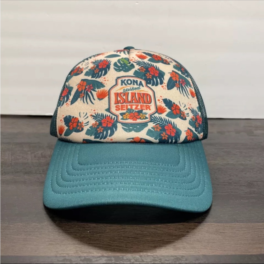 Kona Spiked Island Seitzer Trucker Hat Flower Embroidered SnapBack Cap Hat